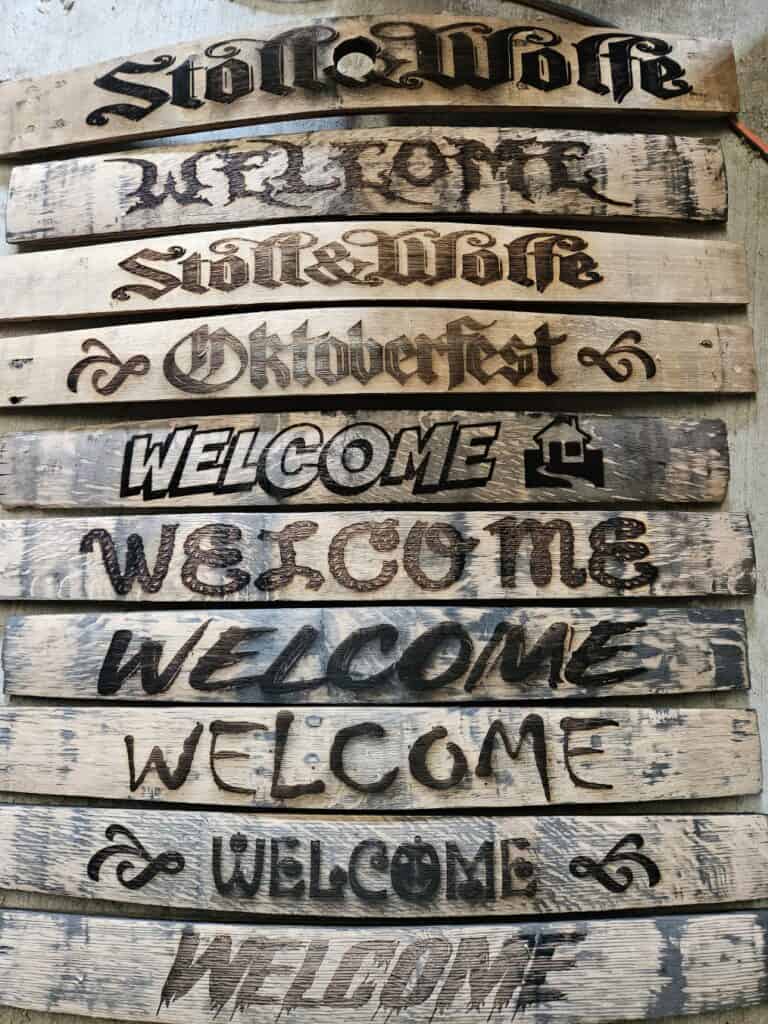 Smucker Patternworks barrel stave signs